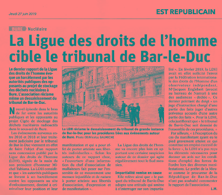 La charge de la LDH contre le tribunal de Bar-le-Duc